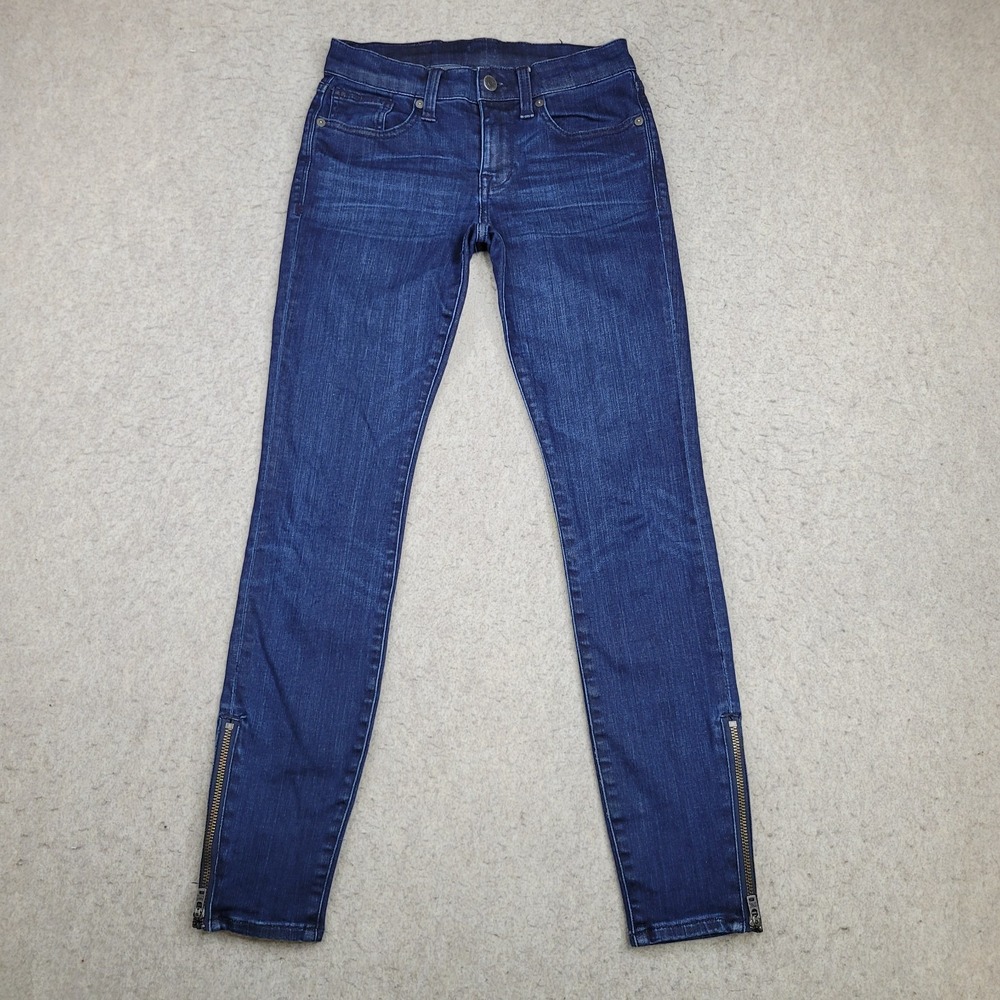 Madewell Skinny Skinny Jeans Womens 26 Zip Ankle Blue Dark Wash